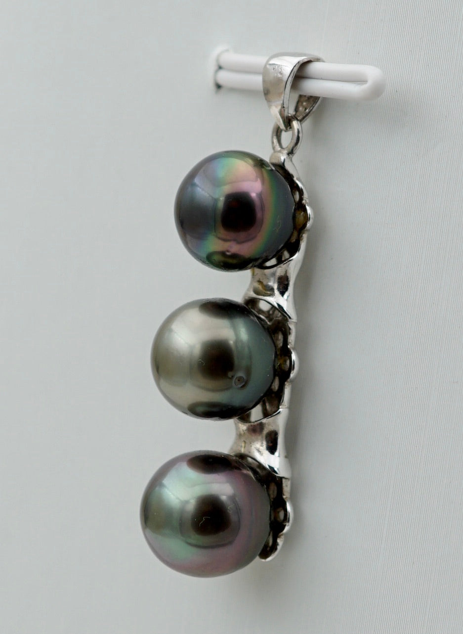 Collection Honolua 3 perles rondes sur argent