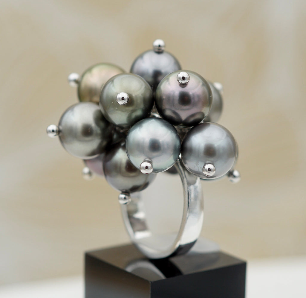 Collection Tubuai bague 14 perles multicolores