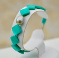 Collection poeiti perle baroque sur nacre vert