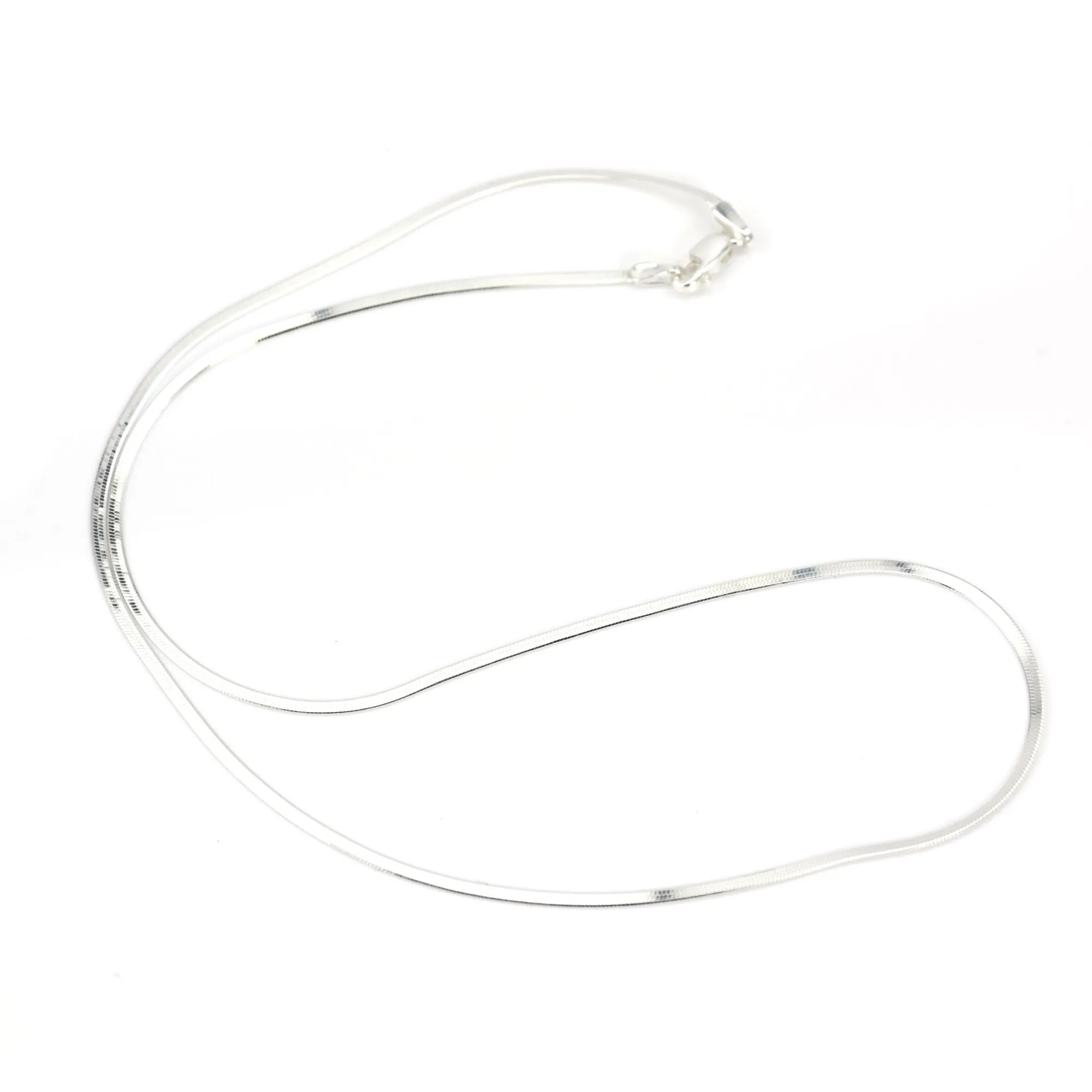 Chaîne maille miroir chevron 1.5mm en Argent 925 de 40cm