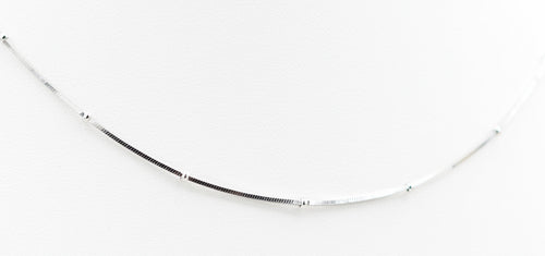 Chaîne perlé maille serpentine carré 0.8mm - Argent 925 rhodié de 40cm