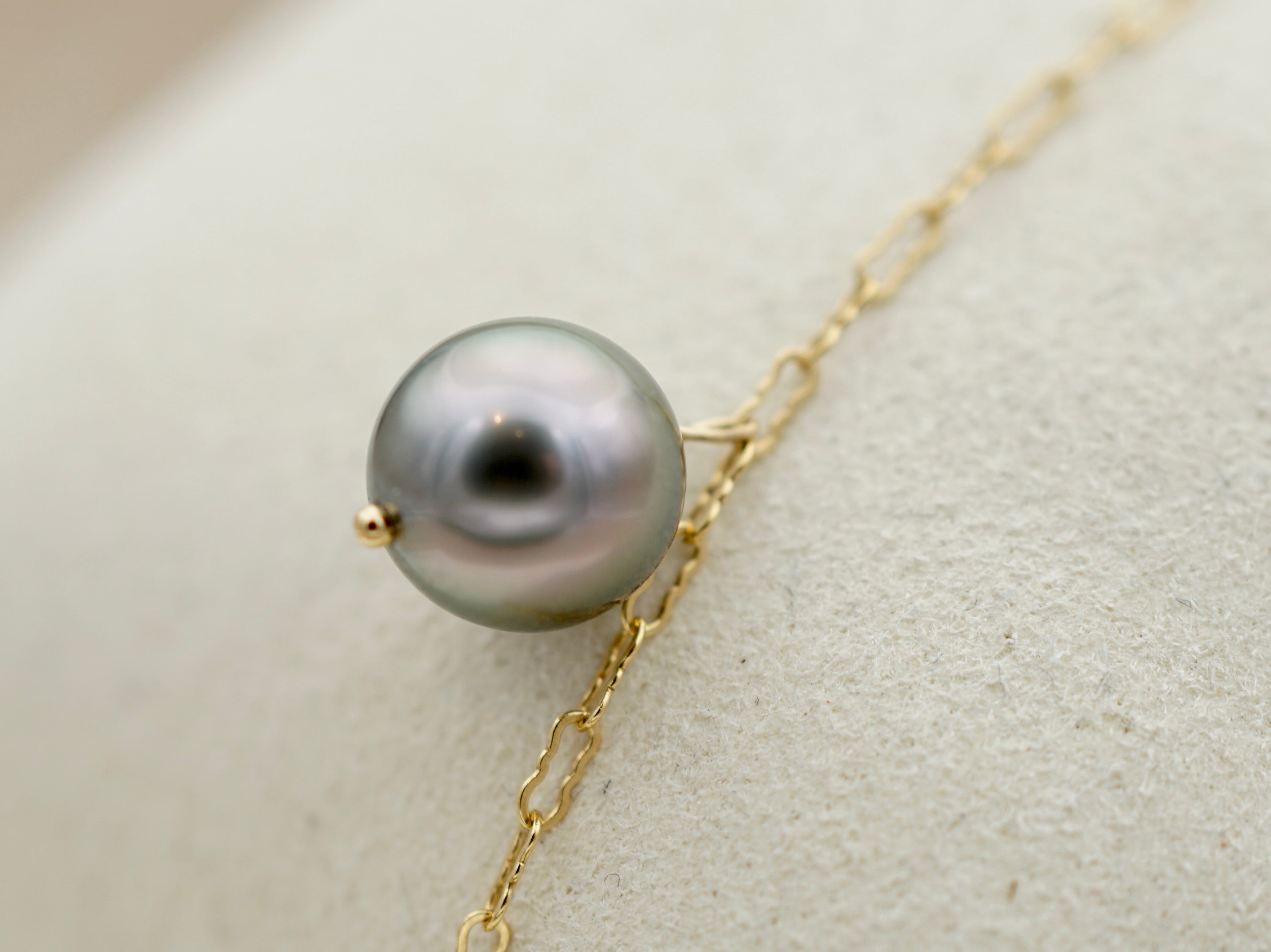 Rikitea perle ronde de 9.1mm sur gold Filled