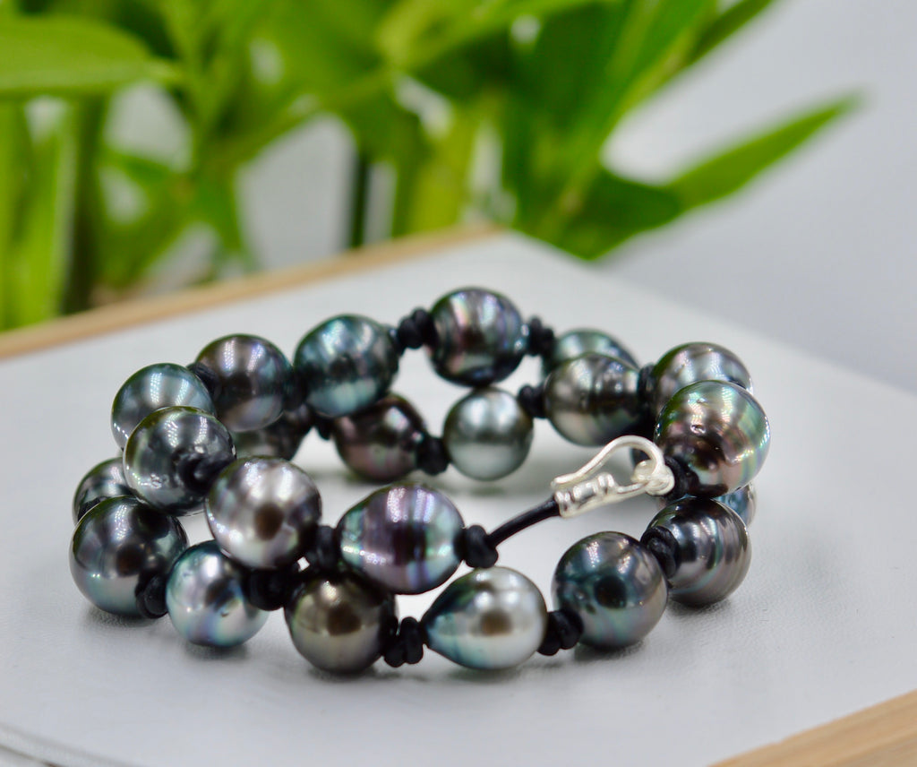 Collection Bora-Bora / 24 perles sur cuir