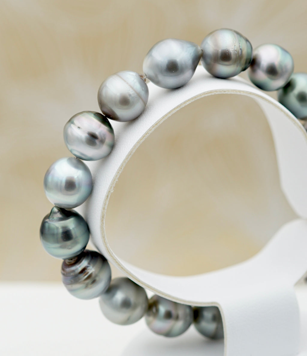 Collection Maupiti 12 perles cerclées silver