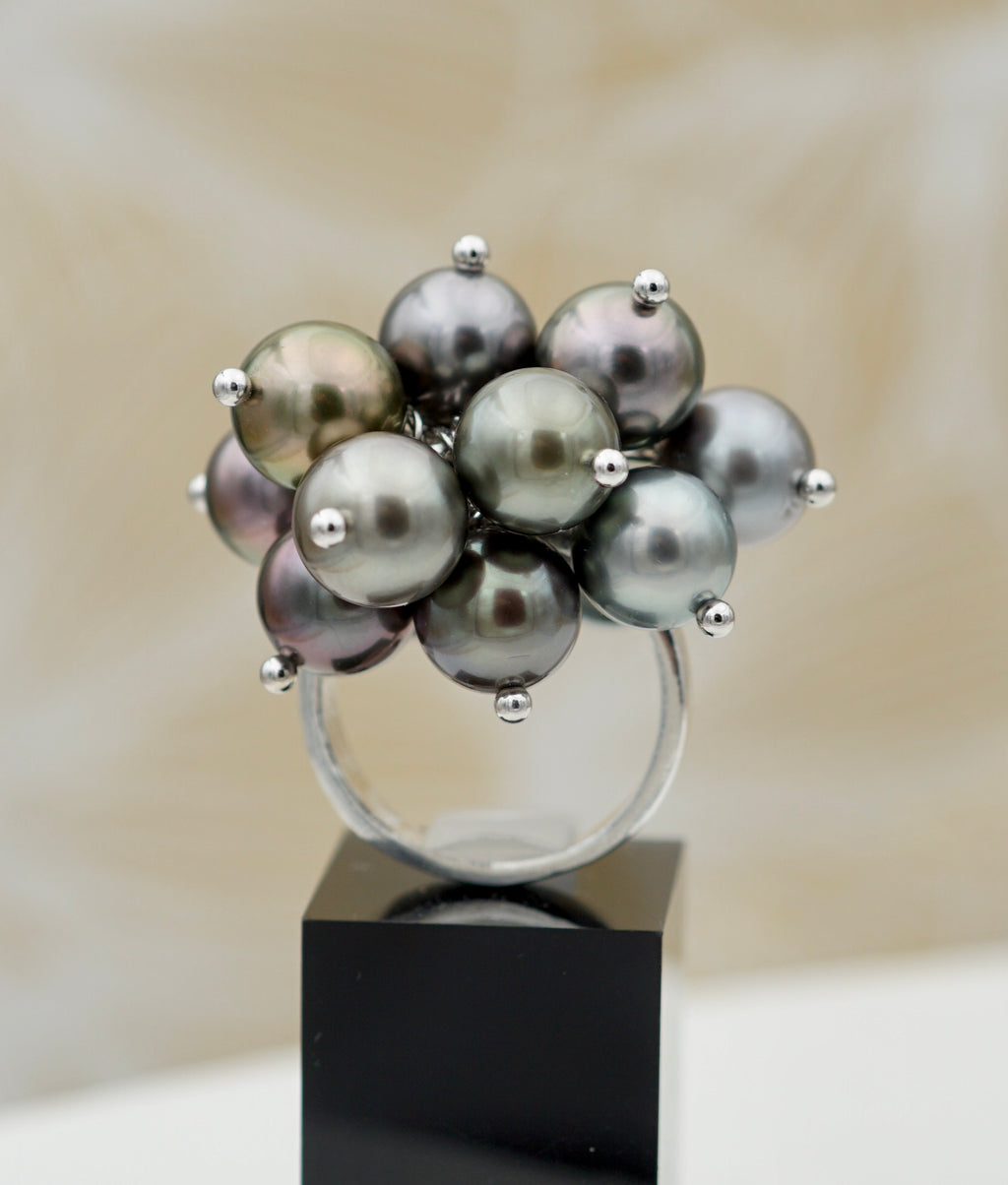 Collection Tubuai bague 14 perles multicolores