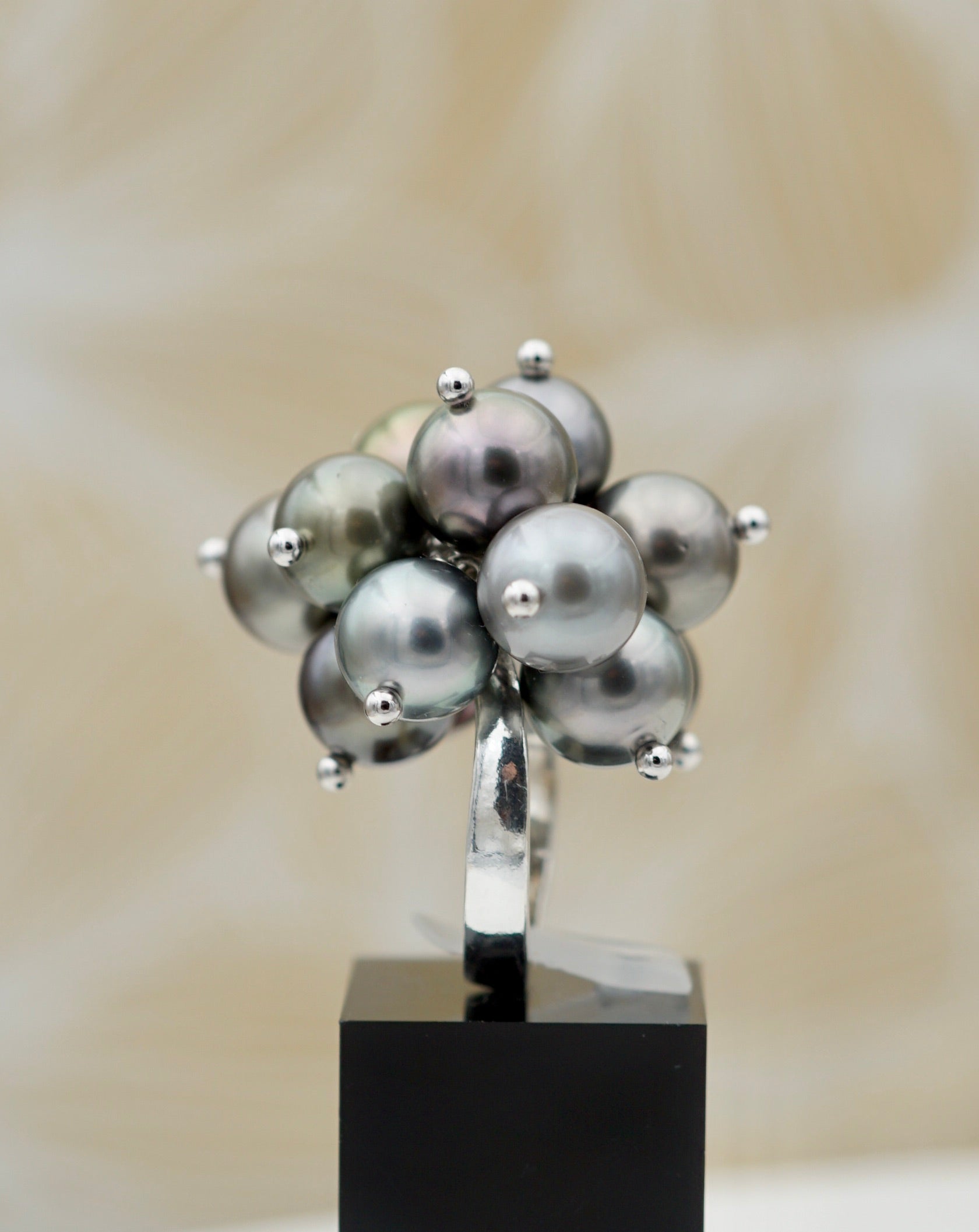 Collection Tubuai bague 14 perles multicolores