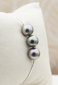 Raivavaie 3 perles de Tahiti sur argent 925