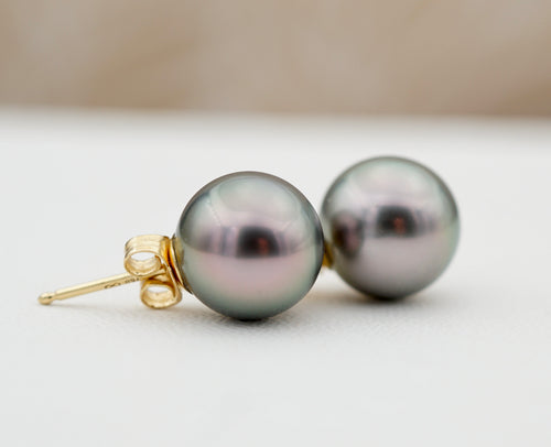 Akamaru Boucles d'oreilles perles de Tahiti sur or 18K