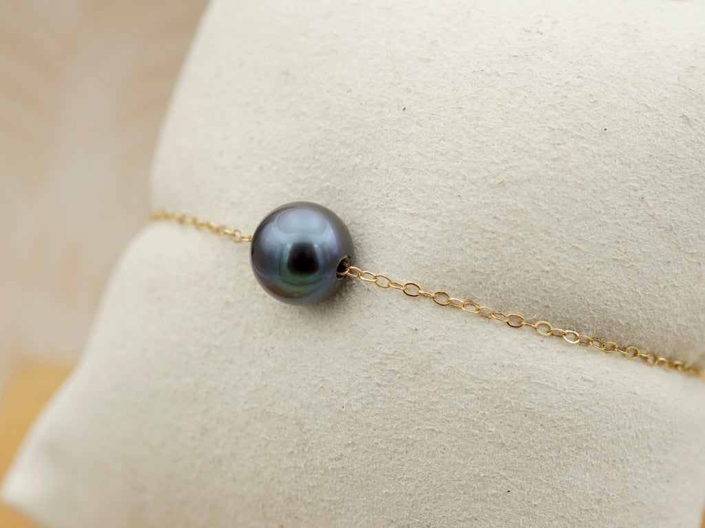 Hatutu véritable perle bleu de Tahiti de 9.4mm