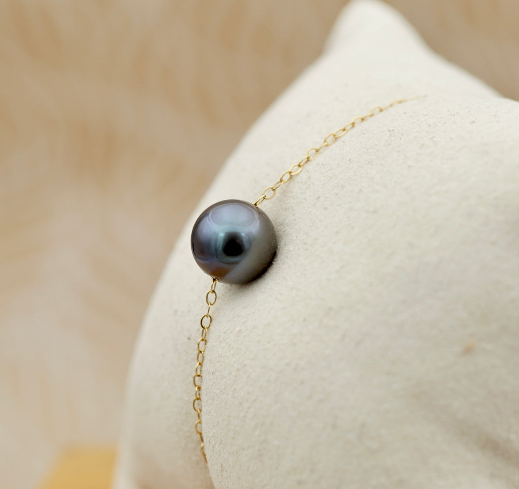 Hatutu véritable perle bleu de Tahiti de 9.4mm
