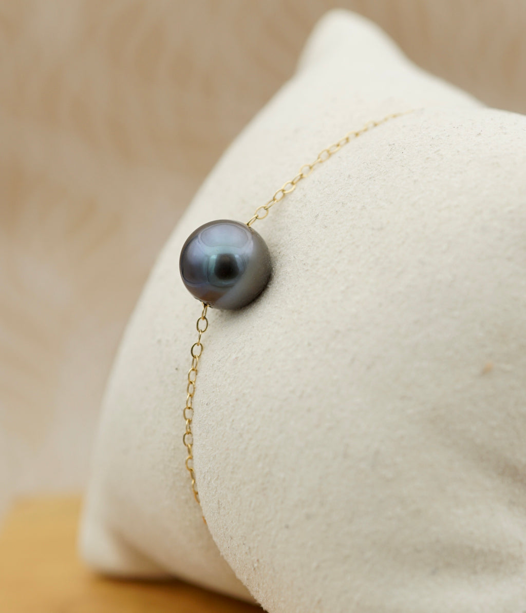 Hatutu véritable perle bleu de Tahiti de 9.4mm
