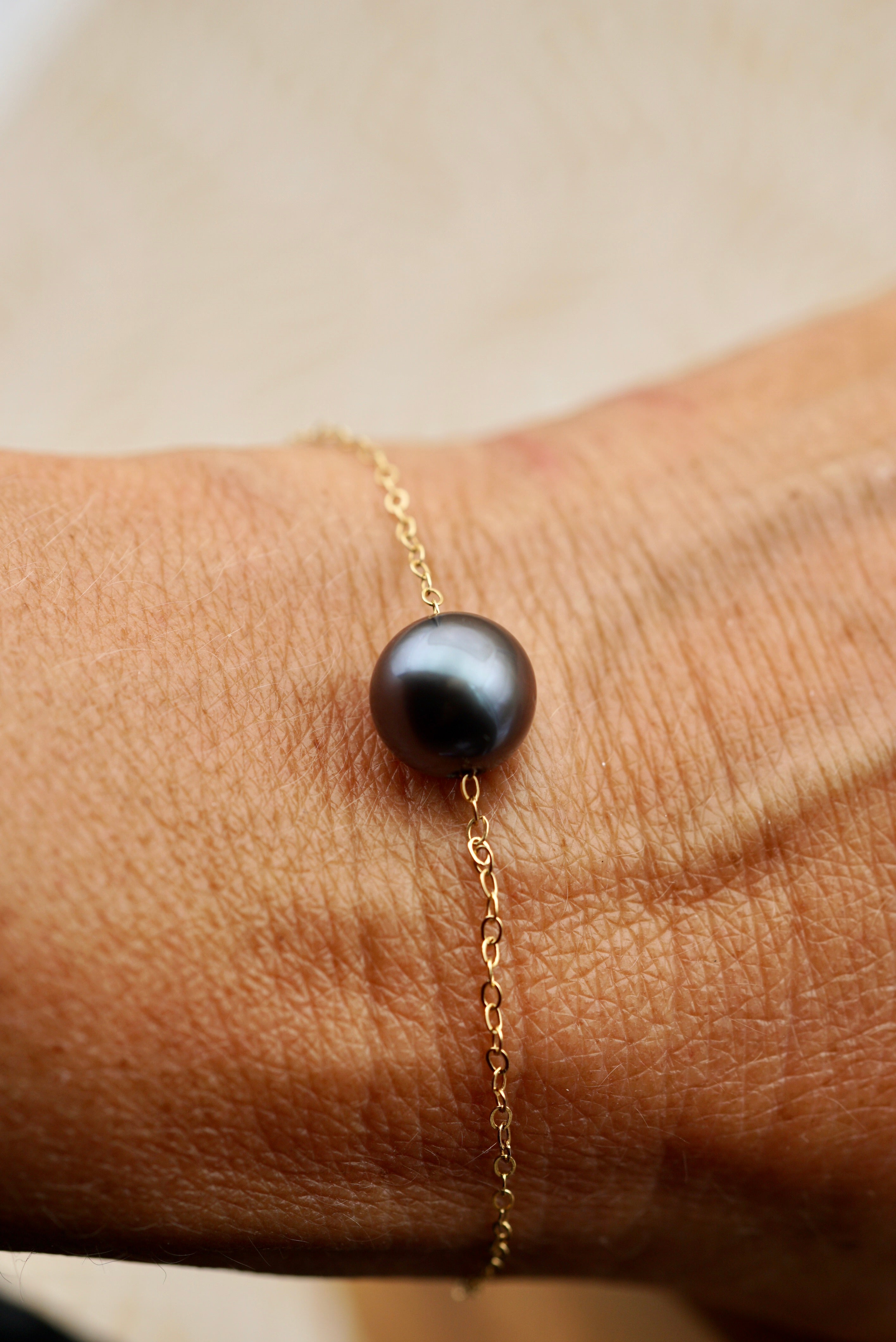 Hatutu véritable perle bleu de Tahiti de 9.4mm