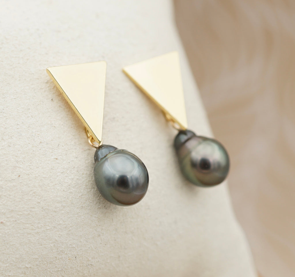 Manatoa perles de Tahiti montées en boucles d'oreilles doré a l'or fin