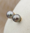 Raromatai perles de Tahiti montées en boucles d'oreilles Or 750mm