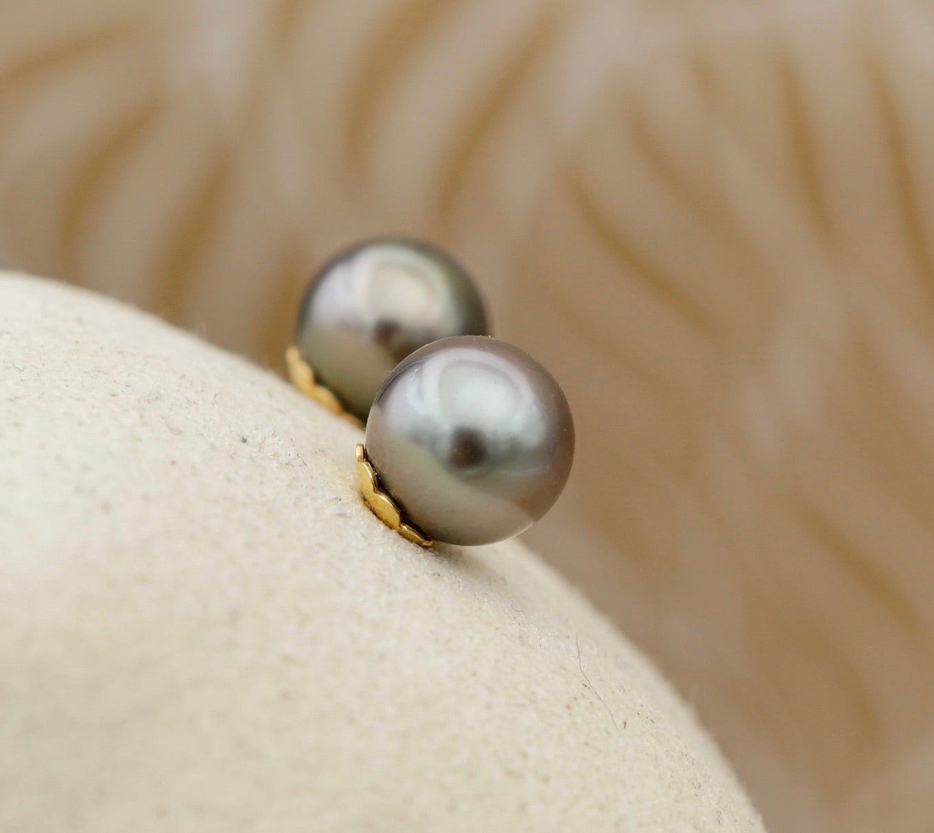 Raromatai perles de Tahiti montées en boucles d'oreilles Or 750mm
