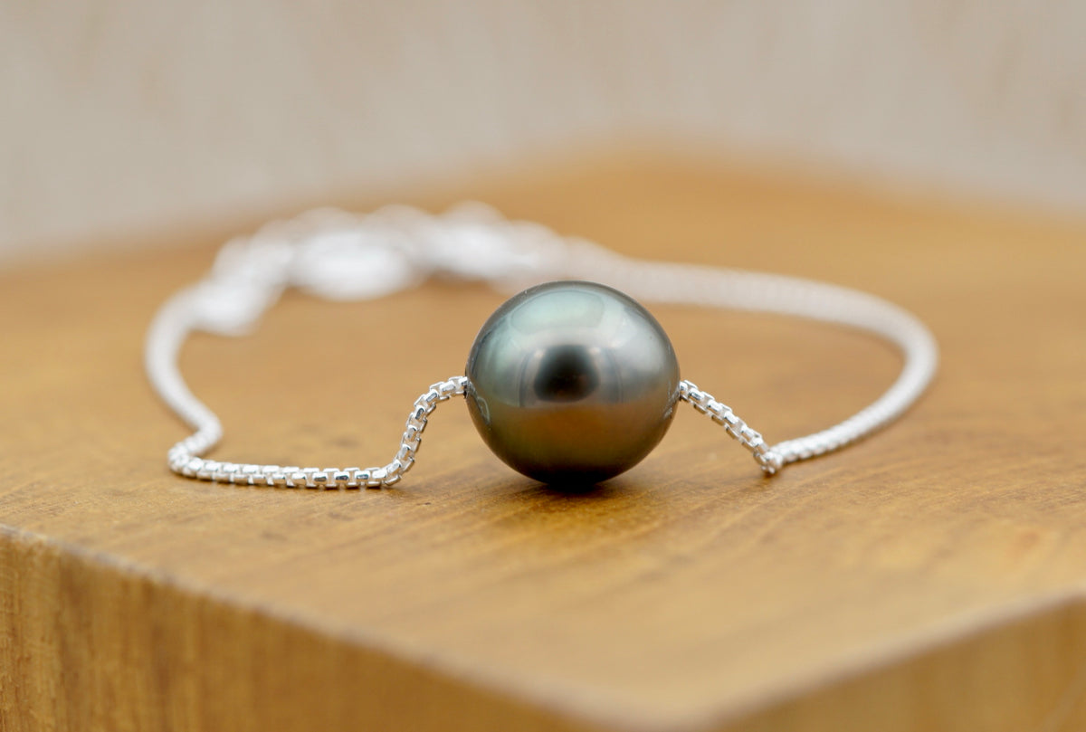 Meka perle de Tahiti de 9.3mm sur argent